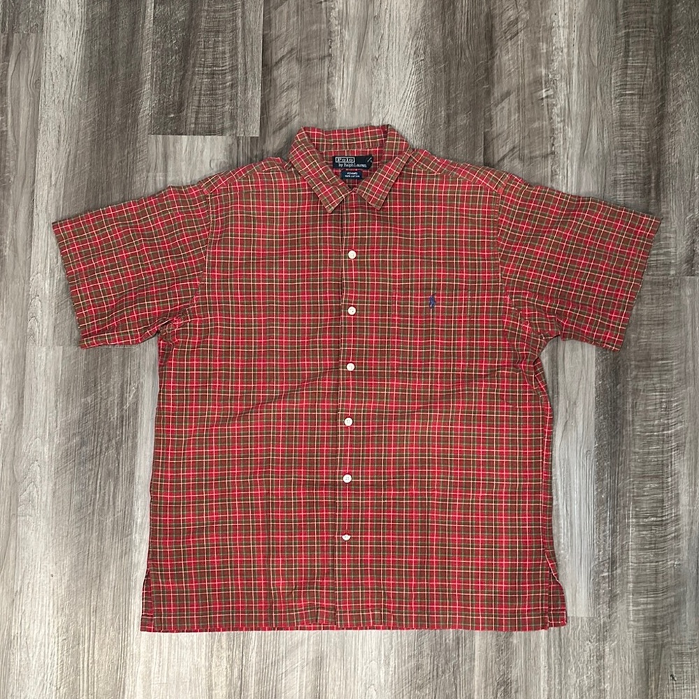 Polo by Ralph Lauren Vintage Adams Plaid Short Sleeve Button Down - Large